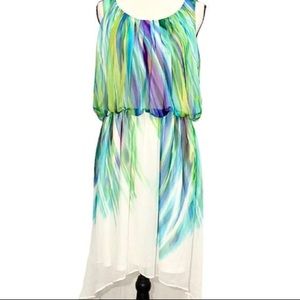 Multi-color High-Low Dress